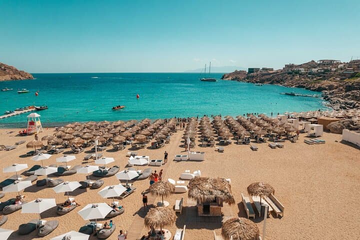Super Paradise Beach Mykonos Seaside Sunbed (1st row)