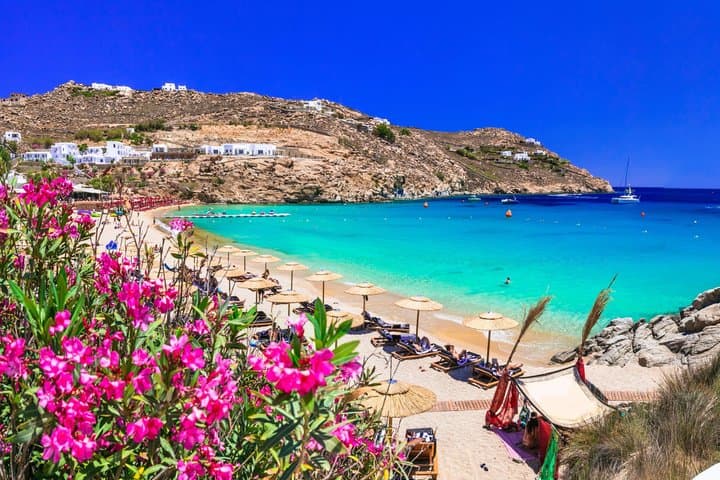 Deluxe Cruise-Friendly Mykonos Beach Bliss & Charming Town Stroll